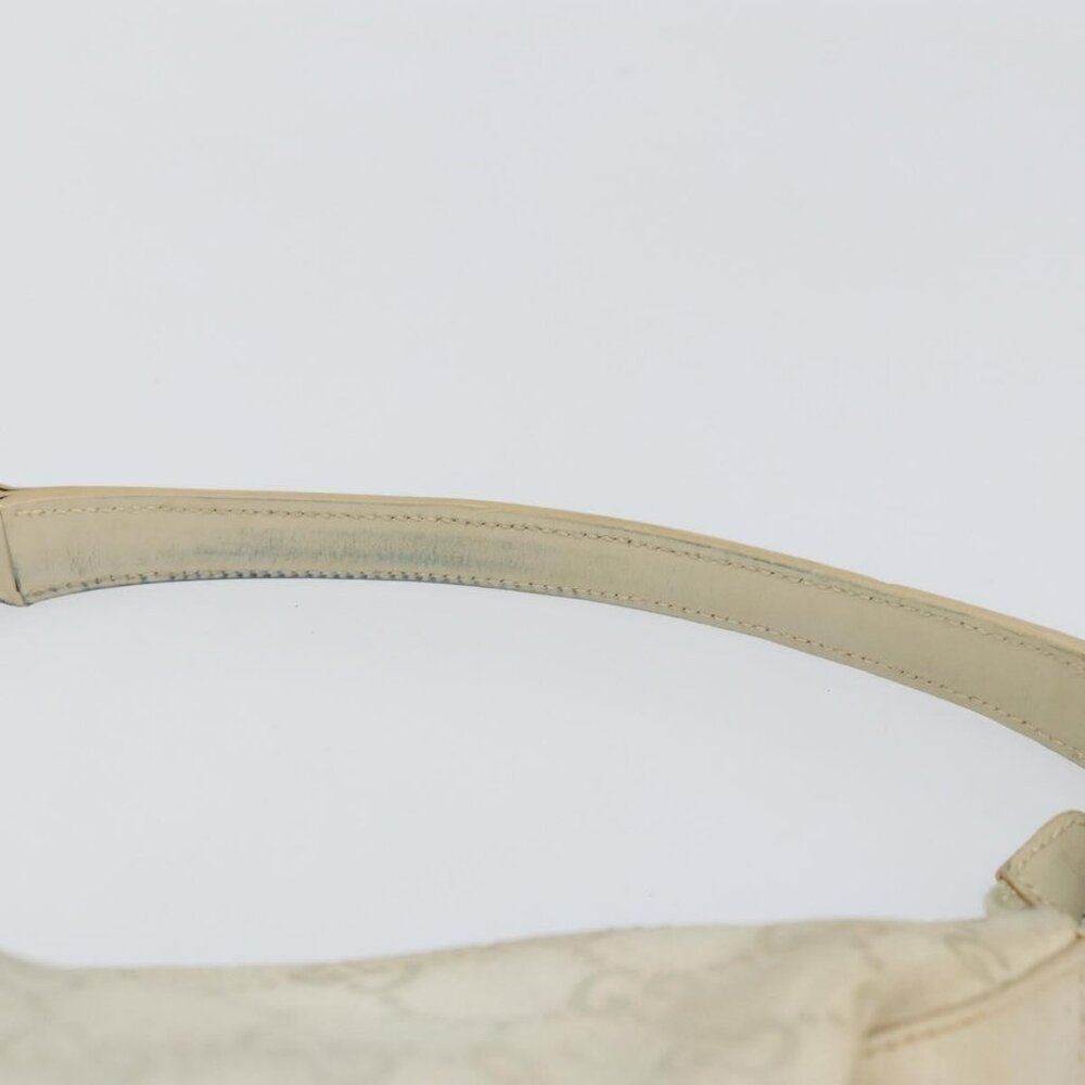 Authentic GUCCI GG Canvas Shoulder Bag Suede White Silver 000 0602 - Picture 15 of 16